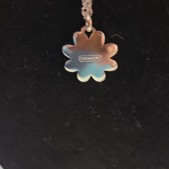 Coach Silver Necklace with Yellow Floral Charm Upgrade Chain - Picture 3 of 3